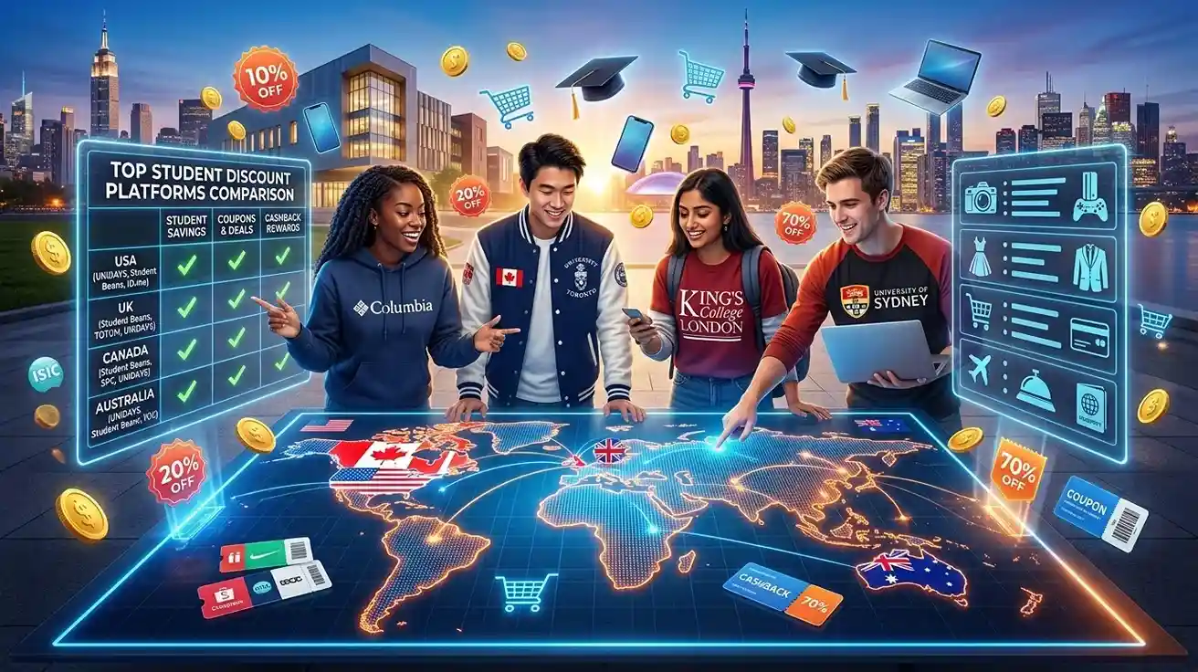 Top Student Discount Platforms Compared: USA vs UK vs Canada vs Australia